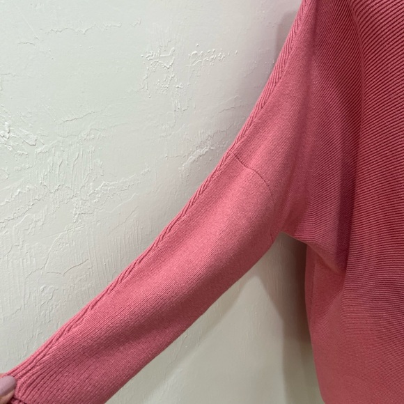 Turtleneck Poncho Sweater Pink M Women Oversized - Picture 4 of 8